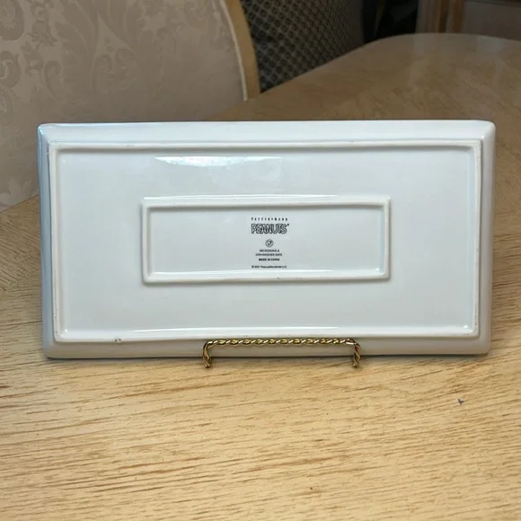 Pottery Barn Christmas Peanuts Charlie Brown Porcelain Cookie Platter - Picture 6 of 8